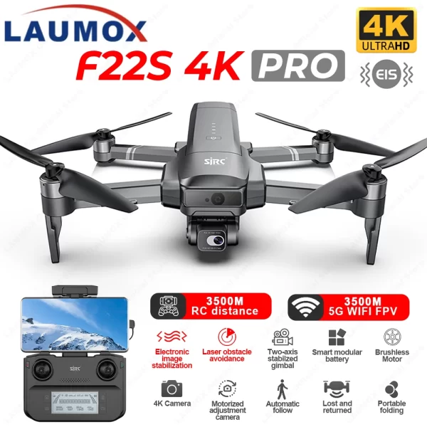 DRONE SJRC F22S 4K PRO GPS 5G Até 3,5KM De Distância +02 Bateria e Frente Grátis