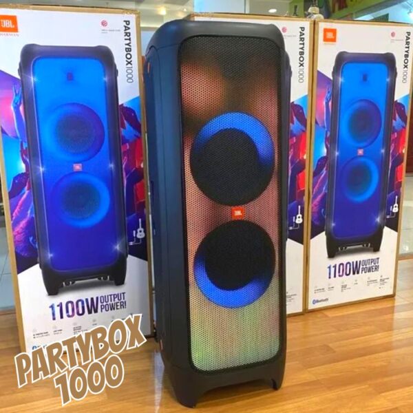 Caixa de Som JBL Partybox 1000 - USB/Aux - Bluetooth - 1100W RMS - 12" - Preto